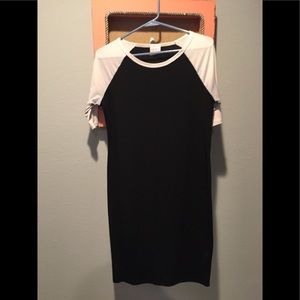 Lularoe Medium Julia- Black w/white sleeves